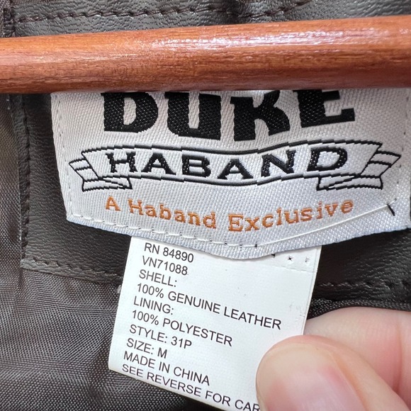 Duke Haband Mens Patchwork Genuine Leather Vest Brown Mosaic Biker Size M - Picture 4 of 5